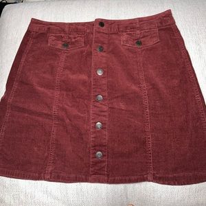 Corduroy red skirt. Super comfortable. Worn once!